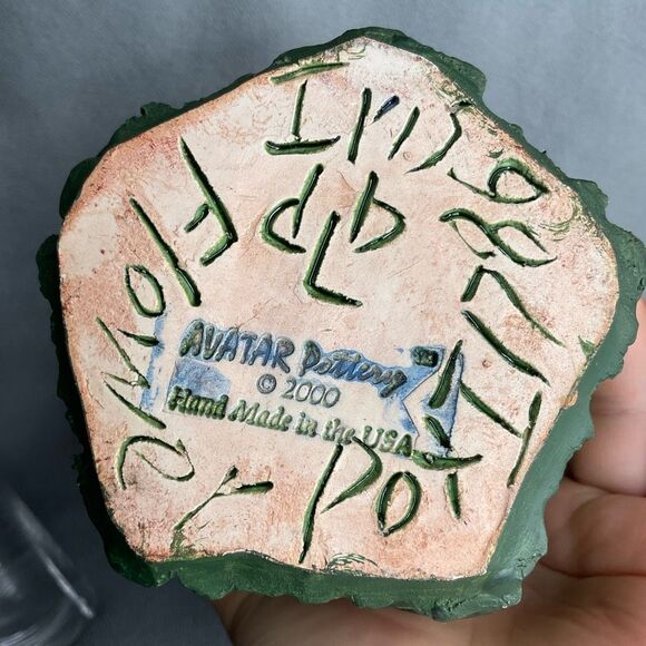 AVATAR Pottery Sculpted Ceramic Vase Majolica Garden Purple Iris Signed HandMade - Picture 3 of 14